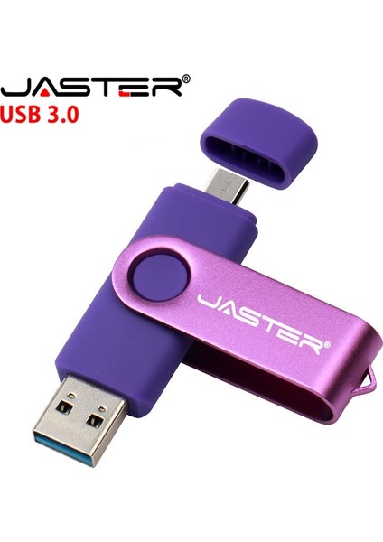 Mor 16GB Jaster USB 3.0 Otg Metal USB Flash Sürücü Pendrive 16GB 32GB 64GB 128GB Anahtar USB Sopa Kalem Sürücü Flaş (Yurt Dışından) fırsatları