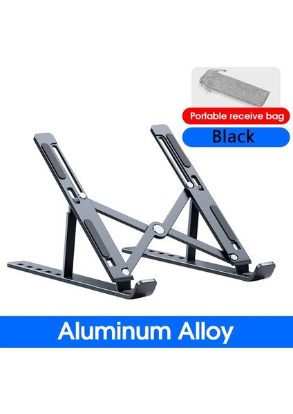 Siyah Macbook 10 Ila 15.6 Inç Dizüstü Bilgisayar Standı Katlanabilir Alüminyum Dizüstü Bilgisayar Standı Dikey Yüksekliği Ayarlanabilir Katlanabilir Dizüstü Bilgisayar Standı (Yurt Dışından)