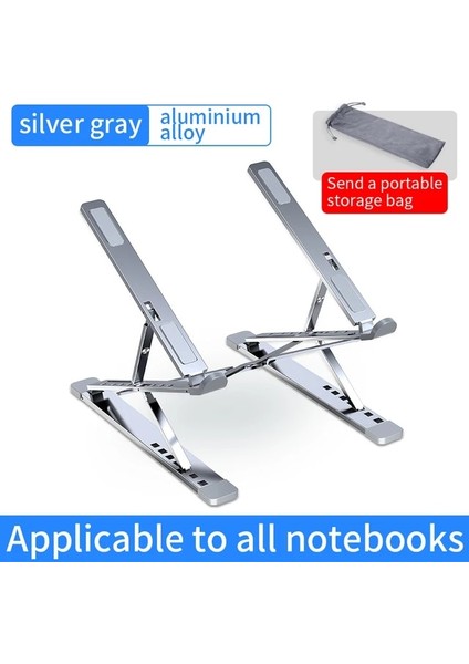 N8 Yükseltme Gümüş Nuoxı N8 Taşınabilir Dizüstü Standı Macbook Tablet Dizüstü Bilgisayar Için Alüminyum Alaşım Soğutma Pedi Akıllı Lenovo Için Kolay Katlanabilir Tutucu (Yurt Dışından)