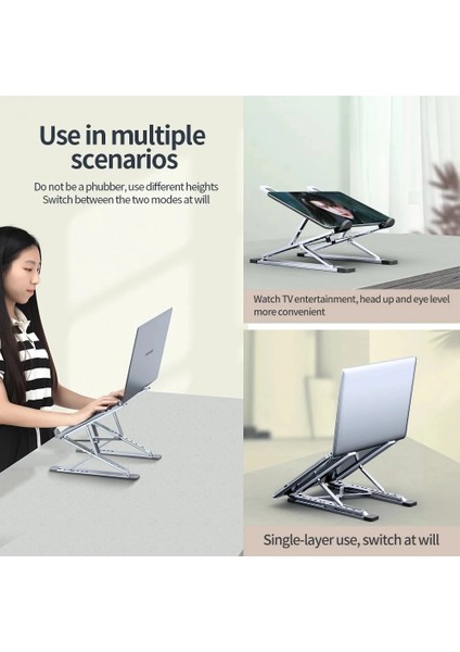 N8 Yükseltme Gümüş Nuoxı N8 Taşınabilir Dizüstü Standı Macbook Tablet Dizüstü Bilgisayar Için Alüminyum Alaşım Soğutma Pedi Akıllı Lenovo Için Kolay Katlanabilir Tutucu (Yurt Dışından) fırsatları