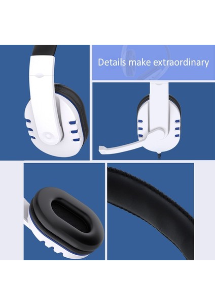 C Oyun Kulaklığı Aşırı Kulak Kablolu Oyun Kulaklık Derin Bas Stereo Casque Mikrofon ile Ps5/ps4/xbox/pc/dizüstü Bilgisayar (Yurt Dışından)