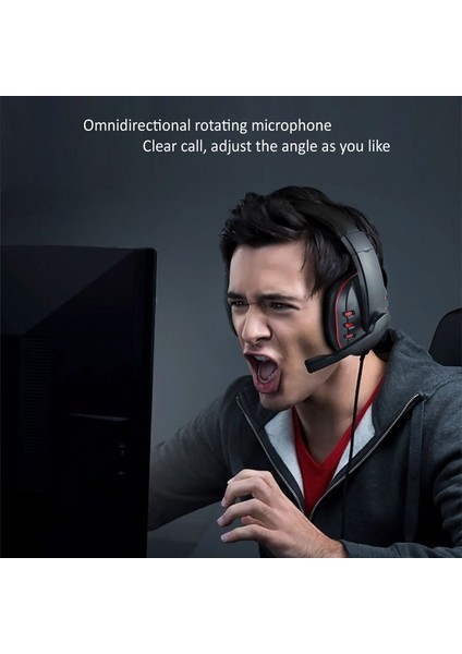 C Oyun Kulaklığı Aşırı Kulak Kablolu Oyun Kulaklık Derin Bas Stereo Casque Mikrofon ile Ps5/ps4/xbox/pc/dizüstü Bilgisayar (Yurt Dışından)