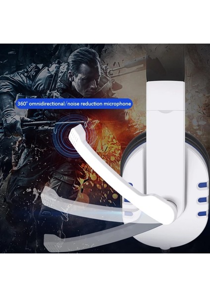 C Oyun Kulaklığı Aşırı Kulak Kablolu Oyun Kulaklık Derin Bas Stereo Casque Mikrofon ile Ps5/ps4/xbox/pc/dizüstü Bilgisayar (Yurt Dışından)