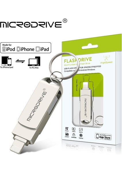 Gümüş 256 GB Usb3.0 Flash Sürücü Tüm iPhone X/artı/se/ipad 2 In 1 Kalem Sürücü USB Memory Stick 64 GB 128 GB 256 GB Metal Pendrive (Yurt Dışından) fiyatları