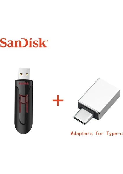Tip-C Için Adaptörler 16 GB Sandisk Flash Sürücü Bellek Telefon CZ600 USB 3.0 16 GB 32 GB 64 GB 128 GB 256 GB U Disk Yüksek Hızlı Pendrive Ayarlanabilir Süper (Yurt Dışından)