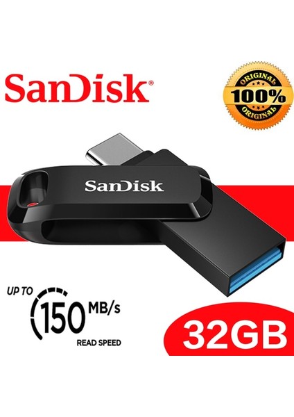 32GB Sandisk 3.1 USB Flash Sürücü Tip C Otg USB Çubuk 64GB 32GB Pendrive 128GB Kalem Sürücü 256GB USB Bellek 512GB Telefon Için Anahtarlı Disk (Yurt Dışından)