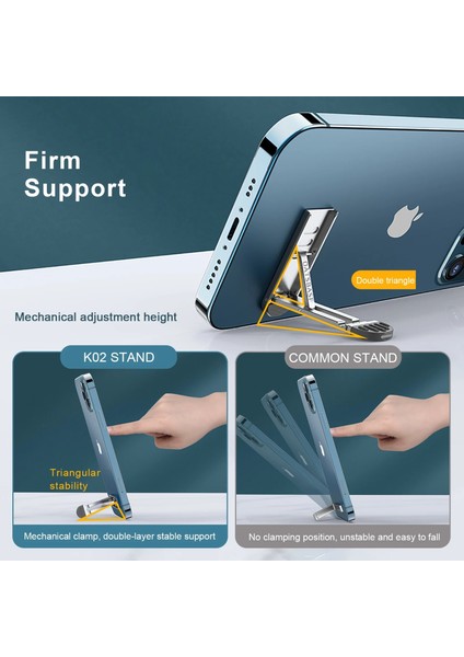 2 Adet Gri Ayarlanabilir Taşınabilir Mini Dizüstü Bilgisayar Tutucu Görünmez Yapışkanlı Kaymaz Dizüstü Standı Macbook iPad Lenovo Pc Için Soğutma Dizüstü Bacak (Yurt Dışından)