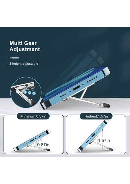 2 Adet Gri Ayarlanabilir Taşınabilir Mini Dizüstü Bilgisayar Tutucu Görünmez Yapışkanlı Kaymaz Dizüstü Standı Macbook iPad Lenovo Pc Için Soğutma Dizüstü Bacak (Yurt Dışından)