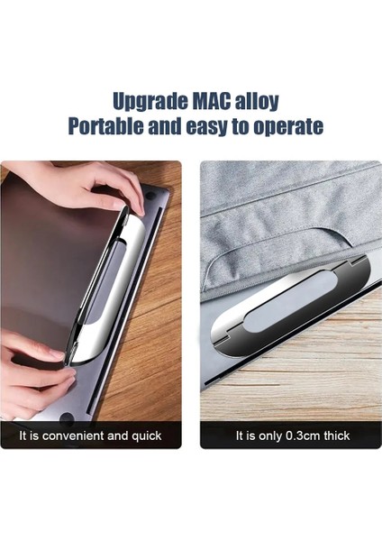 Gri Çinko Alaşımı Dizüstü Bilgisayar Standı Dizüstü Desteği Katlanabilir Masa Tutucu Standı Macbook Dizüstü iPad Tablet Için Taşınabilir Soğutma Taban Braketi (Yurt Dışından)