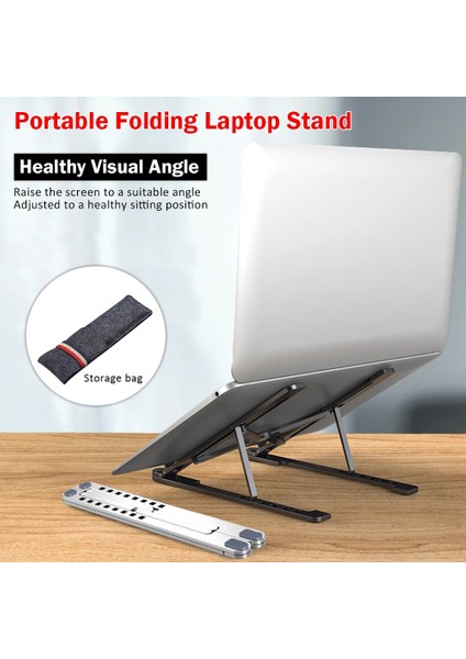 Gümüş L Dizüstü Bilgisayar Standı Masaüstü Kaldırma Raf MacBook Taşınabilir Yükseklik Ayarı Artan Isı Dağıtımı Braketi Alüminyum Alaşımlı Katlanabilir (Yurt Dışından) modelleri