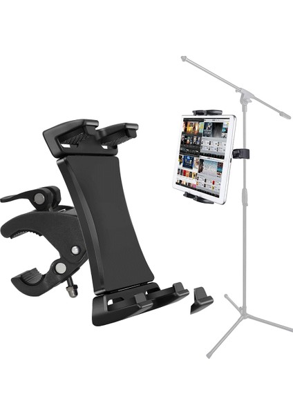 Siyah Montaj Dirseği Spor Salonu Koşu Bandı Bisiklet Gidon Klip Standı Spor Ayarlanabilir Tablet Tutucu Evrensel 4-13 Inç iPad 9.7 10.5 2018 (Yurt Dışından)