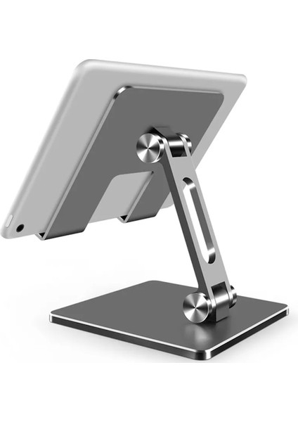 Gri Küçük Boyutlu Metal Masa Cep Telefonu Tutucu iPhone iPad Xiaomi Için Standı Ayarlanabilir Masaüstü Tablet Tutucu Evrensel Masa Cep Telefonu Standı (Yurt Dışından)