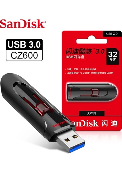128 GB Sandisk 100% CZ600 USB Flash Sürücü USB Flash USB 3.0 Kalem Sürücü 16 GB 32 GB 64 GB 128 GB Sopa Pendrive 3.0 Disk Cle USB Yüksek Hızlı (Yurt Dışından)
