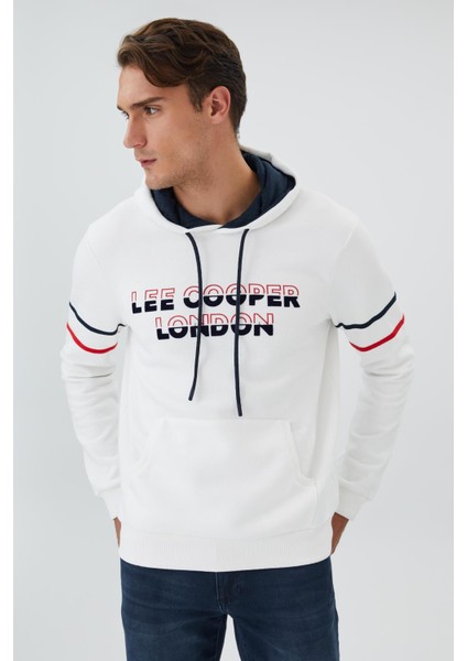 Lee Cooper Athel Erkek Sweatshırt Beyaz