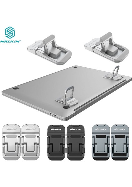 Siyah ve Gümüş Nıllkın Dizüstü Evrensel Taşınabilir Dizüstü Standı Ayarlanabilir Tutucu Çinko Alaşım Tablet Standı MacBook Pro Isı Yayını (Yurt Dışından)