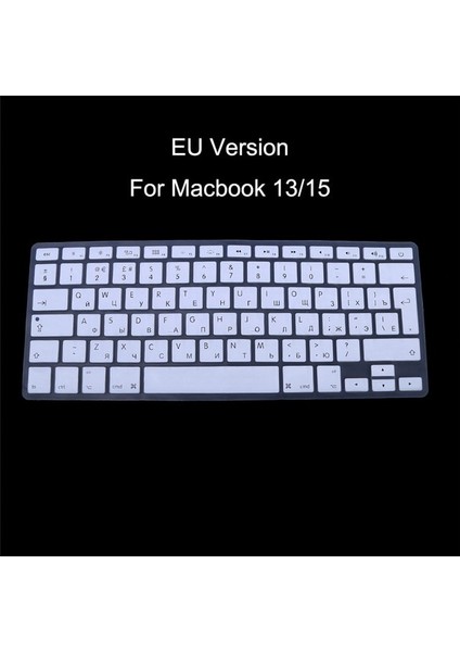 Gümüş Ab Versiyonu Rusça Klavye Silikon Cilt Kapak Apple Macbook Air Pro 13 15 Koruyucu Kapak 8 Renkli (Yurt Dışından)