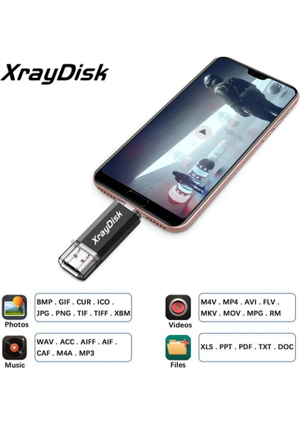 Kırmızı 64GB Xraydisk USB C Tipi C Flash Sürücü 32GB 64GB 128GB 256GB 2 In 1 Otg USB 3.0 Harici Depolama Verileri ile Başparmak Sürücü Memory Stick (Yurt Dışından)
