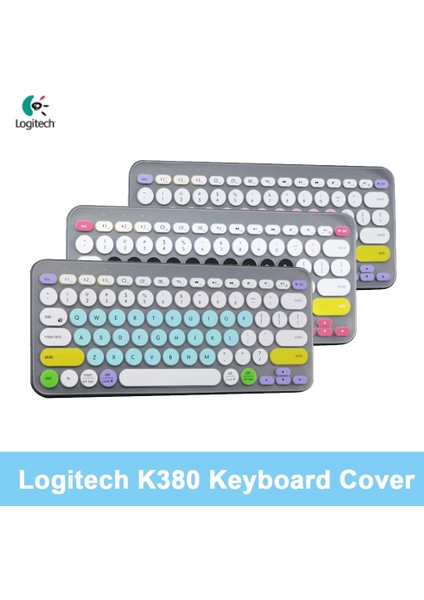 Saydam Beyaz Besegad Renkli Dizüstü Silikon Klavye Kapağı Cilt Etiket Koruyucu Koruyucu Kılıf Logitech K380 Bluetooth Klavye (Yurt Dışından)