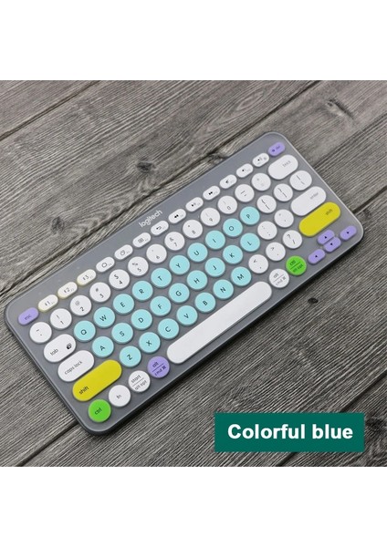 Saydam Beyaz Besegad Renkli Dizüstü Silikon Klavye Kapağı Cilt Etiket Koruyucu Koruyucu Kılıf Logitech K380 Bluetooth Klavye (Yurt Dışından)