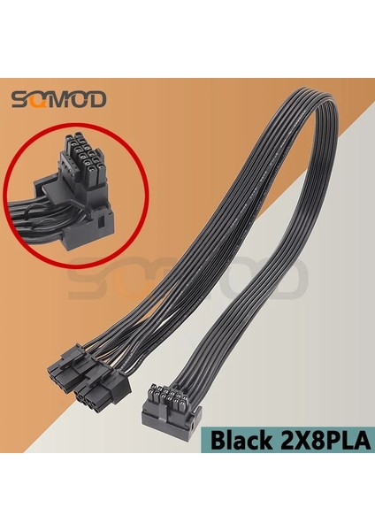 Siyah 3X8PLA 50 cm Modüler Kablo 2 * Gpu 8 Pin'den 16 Pin'e 3* Gpu 8 Pin Erkek Pcı-E 5.0 12VHPWR Rtx 4090, Mevsimsel Psu 16AWG 600 W Adaptör Kablosu Için (Yurt Dışından)