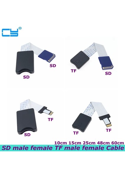 Tf M Tf F 60 cm Yeni 60 cm Tf Erkek Kadın Mikro Sd Kadın Erkek Kart Okuyucu Uzatma Adaptör Kablosu Genişletici Araba Gps Telefon Tv Kamera (Yurt Dışından)