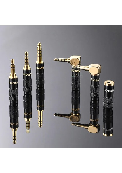 Af4.4-F 4.4mmdişi Avssz High-End Jack 3.5mm Stereo Kulaklık Ses Uzatma Kablosu Fişi Altın Kaplama Çift Kanallı 3 4 5 Kutuplu 4.4mm Dengeli Fiş (Yurt Dışından)