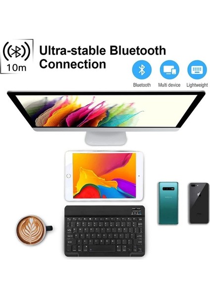Beyaz ve Fare iPad Için Klavye ve Fare Kombinasyonu Kablosuz Bluetooth Klavye Teclado Için iPad Xiaomi Samsung Huawei Tablet Android Ios Windows (Yurt Dışından)