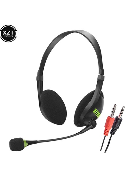 Usb-Siyah Evrensel 3,5 mm USB Kulaklık Gürültü Önleyici Kablolu Kulaklıklar Pc / Dizüstü Bilgisayar / Bilgisayar Için Mikrofonlu (Yurt Dışından)