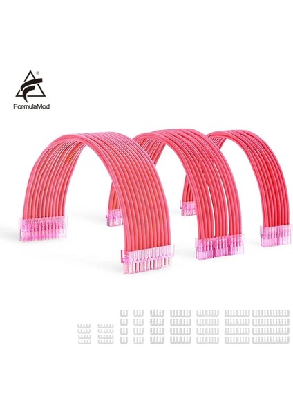 Ts Pembe Kit D Formulamod Nck1 Serisi Psu Uzatma Kablosu Kiti, Düz Renk Kablo Katı Combo 300MM ATX24PIN PCI-E8PIN CPU8PIN Taraklı (Yurt Dışından)