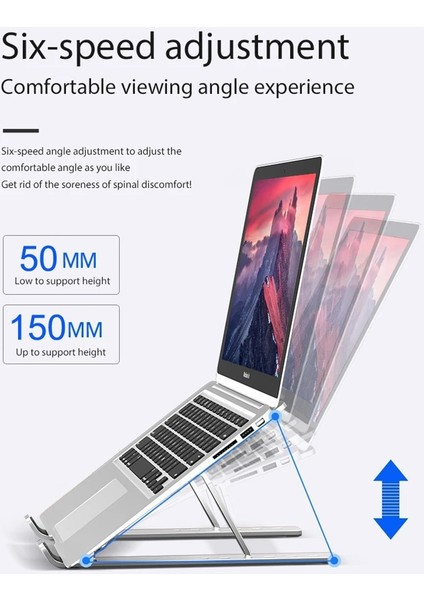 Siyah Metal Dizüstü Bilgisayar Tutucu Standı Alüminyum Alaşımlı Kaymaz Ayarlanabilir Katlanabilir Mac Dizüstü Bilgisayar Braketi Kaldırma Soğutma Tutucu (Yurt Dışından) fırsatları