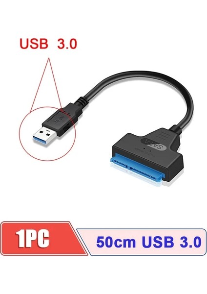 50 cm USB 3.0 Yeni USB Sata 3 Kablo Sata USB 3.0 Adaptörüne Kadar 6 Gbps Desteği 2.5 Inç Harici SSD HDD Sabit Sürücü 22 Pin Sata Iıı A25 2.0 (Yurt Dışından)