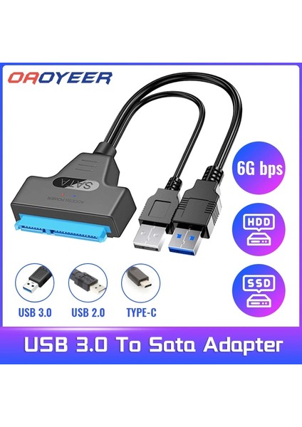 50 cm USB 3.0 Yeni USB Sata 3 Kablo Sata USB 3.0 Adaptörüne Kadar 6 Gbps Desteği 2.5 Inç Harici SSD HDD Sabit Sürücü 22 Pin Sata Iıı A25 2.0 (Yurt Dışından) modelleri