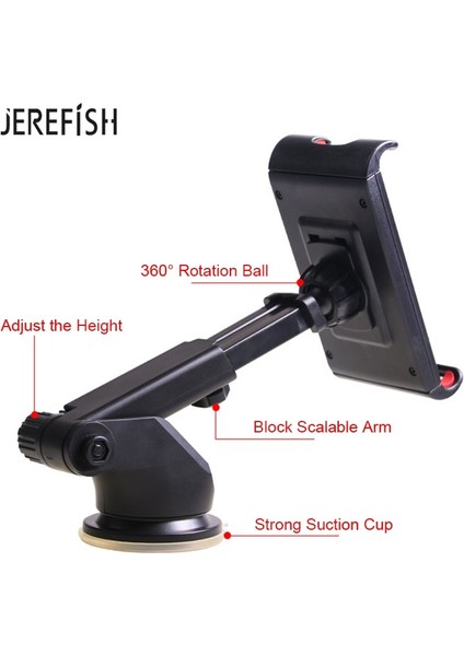 Kırmızı Araba Dashboard Cam Tablet Tutacağı 7 "-10.5" Tablet Tutucu Araç Telefonu Tutucu Tüm Telefon Bağlantıları Için Huawei Xiaomi (Yurt Dışından)