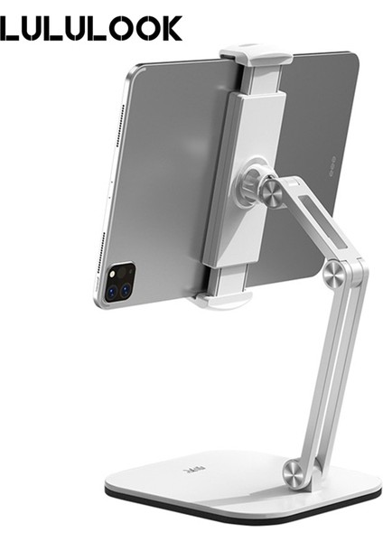Siyah Tek Kol Katlanabilir Tablet Standı Üç Şaftlı Tasarım Çok Açılı Ayarlanabilir Tablet Desteği Masaüstü Alüminyum Eller Serbest Cep Telefonu Tutucu (Yurt Dışından)