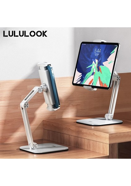 Siyah Tek Kol Katlanabilir Tablet Standı Üç Şaftlı Tasarım Çok Açılı Ayarlanabilir Tablet Desteği Masaüstü Alüminyum Eller Serbest Cep Telefonu Tutucu (Yurt Dışından)