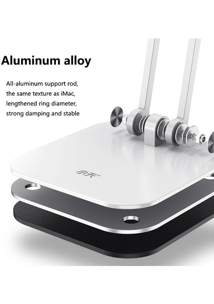 Siyah Tek Kol Katlanabilir Tablet Standı Üç Şaftlı Tasarım Çok Açılı Ayarlanabilir Tablet Desteği Masaüstü Alüminyum Eller Serbest Cep Telefonu Tutucu (Yurt Dışından)