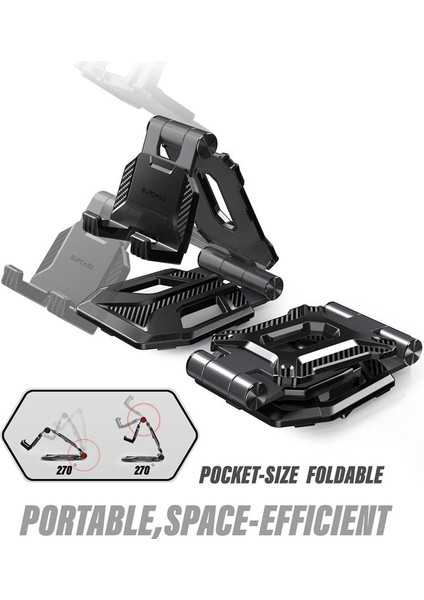 Siyah Supcase Taşınabilir Ayarlanabilir Masa Montaj Tutucu Dock iPhone iPad Air Pro Mini, Galaxy Tab, Nintendo Switch ve Daha Fazlası Için 4-13'' (Yurt Dışından)