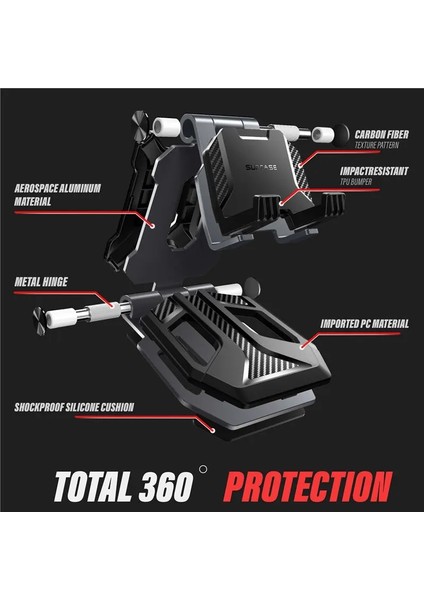 Siyah Supcase Taşınabilir Ayarlanabilir Masa Montaj Tutucu Dock iPhone iPad Air Pro Mini, Galaxy Tab, Nintendo Switch ve Daha Fazlası Için 4-13'' (Yurt Dışından)