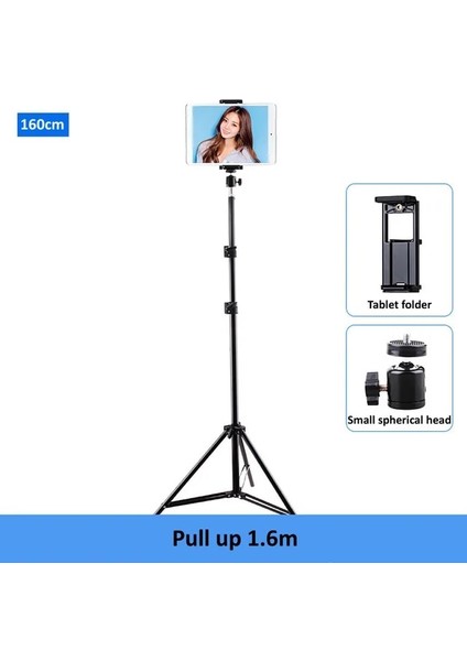 160 cm Ayarlanabilir Tripod Zemin Standı Tablet Tutucu Standı 4-11 Inç Tablet Akıllı Telefonlar Için Montaj Tembel Tutucu Braketi Desteği iPad Için (Yurt Dışından)