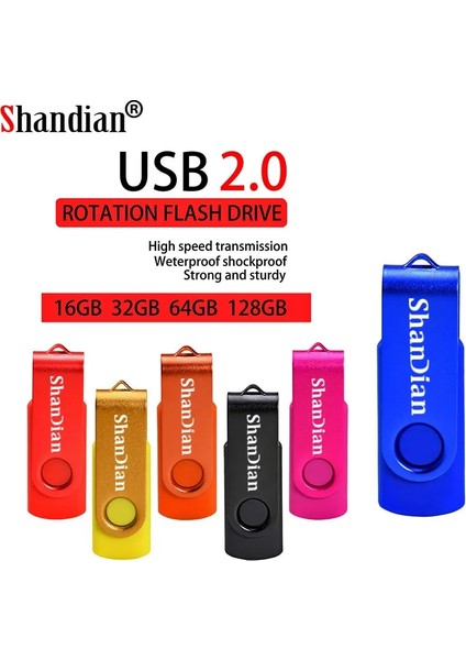 Yeşil 64GB Yüksek Hızlı USB Flash Sürücüler 64GB Gerçek Kapasiteli Kalem Sürücü 32GB Döndürülebilir Siyah Memory Stick 16GB Ücretsiz Anahtarlık Pendrive 8gb 4gb (Yurt Dışından)