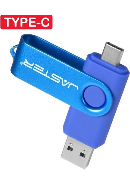 Mavi 64GB Jaster 2in1 Type-C Cep Telefonu Için USB Flash Sürücü Mor Dönebilen Memory Stick Özel Logo Yeşil Kalem Sürücü Siyah 64GB 32GB 8g (Yurt Dışından)