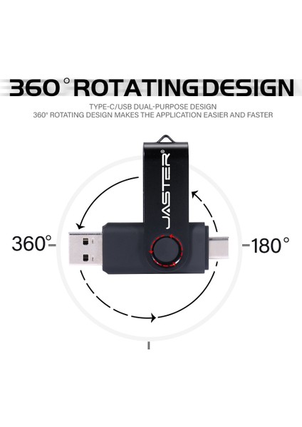 Mavi 64GB Jaster 2in1 Type-C Cep Telefonu Için USB Flash Sürücü Mor Dönebilen Memory Stick Özel Logo Yeşil Kalem Sürücü Siyah 64GB 32GB 8g (Yurt Dışından)