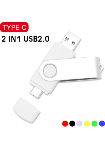 Sarı 32GB Yeni 2 In 1 Type-C Kalem Sürücü 256GB USB Memory Stick 128GB 64GB Pendrive 32GB USB 2.0 Flash Sürücü Android Telefon/pc Için (Yurt Dışından)