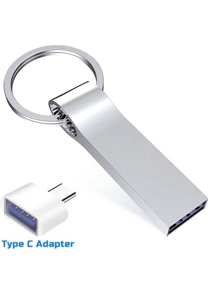 Gümüş Tipcbeyaz 256GB USB Flash Sürücü 64GB Metal Pendrive 128GB Yüksek Hızlı USB Bellek 32GB Kalem Sürücü 16GB USB Flash 256GB 512GB (Yurt Dışından)