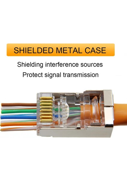 CAT6-20PIECES Altın Kaplama 50U Xintylink RJ45 Konektörü Cat6 Jack Rg Rj 45 Ethernet Kablosu Fişi RG45 CAT5E Ftp Sftp 8P8C Cat 6 Ağ Lan Internet Yüksek Kalite (Yurt Dışından) modelleri