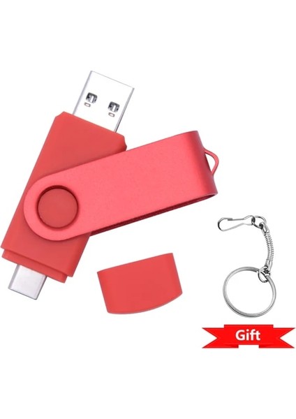 Kırmızı 8gb Yeni 2 In 1 Type-C Kalem Sürücü 256GB USB Memory Stick 128GB 64GB Pendrive 32GB USB 2.0 Flash Sürücü Android Telefon/pc Için (Yurt Dışından)