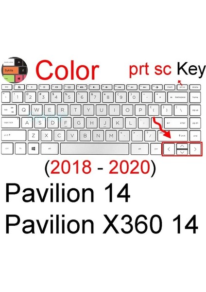 Renkli 2018-2020 Klavye Kapağı Hp Pavilion 14 Plus 14X360 14 Inç Ab Al Dv Dw Dy Ba Bf CD Ce Silikon Koruyucu Kılıf Aksesuarları (Yurt Dışından)