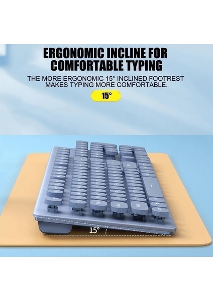 Pembe Şarj Edilebilir Kablosuz Bluetooth Klavye Fare Seti Düşük Gürültü Ergonomik Çift Modlu Bağlantı Retro Tuşları iPad Telefon Bilgisayar Için (Yurt Dışından) fırsatları