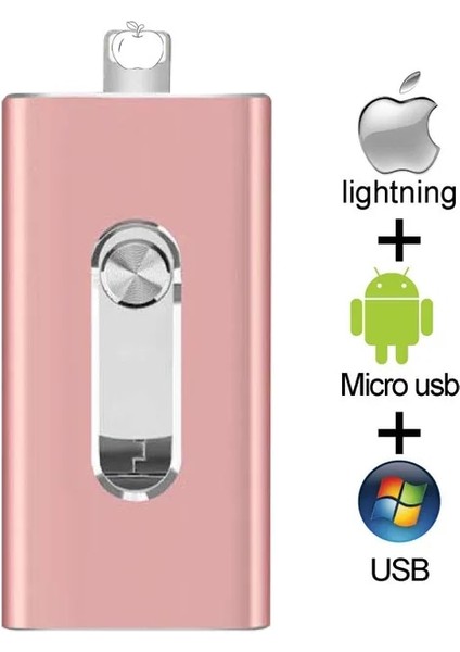 Pembe 512 GB Otg USB Flash Sürücü Apple iPhone iPad Ipod Mobil Için USB Flash Disk USB Sopa Flash Kalem Sürücü 128G 64 GB 32 GB 16 GB USB Flash 3.0 (Yurt Dışından)