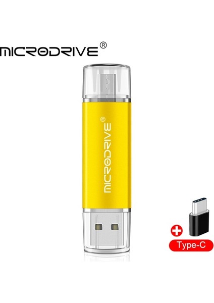 Sarı 256GB Tip-C Kalem Sürücülü Metal Otg 64GB Flash USB Bellek ÇUBUĞU16GB 32GB 4gb 8gb Flash Sürücü 128GB 256GB 512GB Otg Cle USB Pendrive (Yurt Dışından)